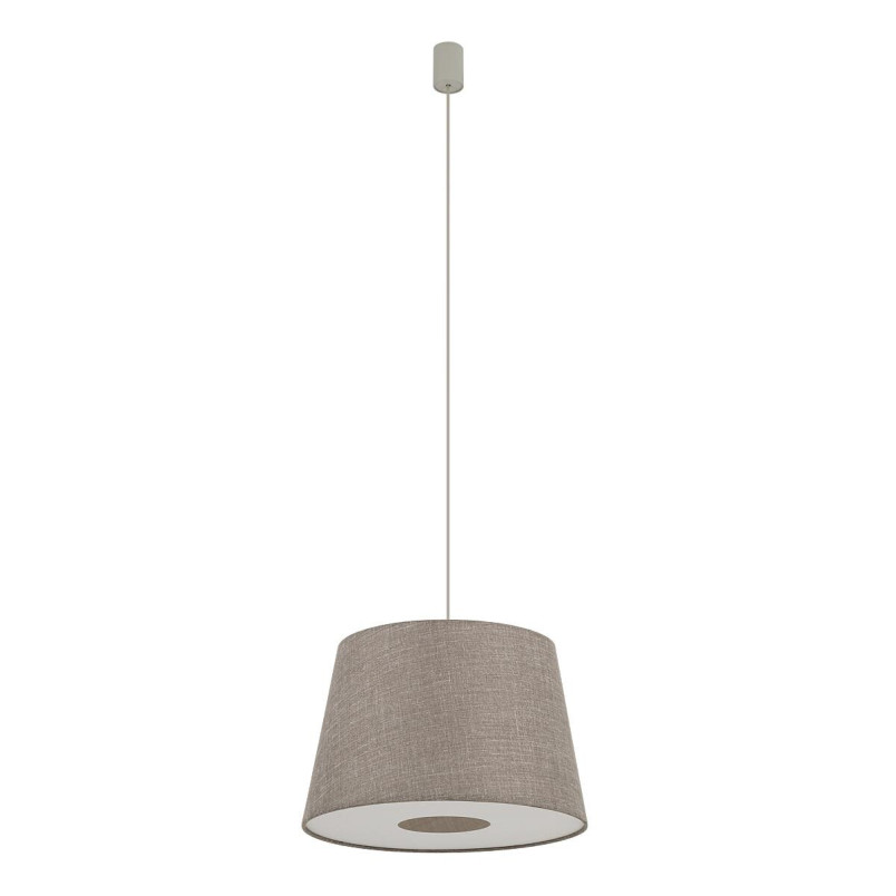 Lampa wisząca ze stożkowym abażurem Tutoia 46cm beż / jedwabny szary Nowodvorski