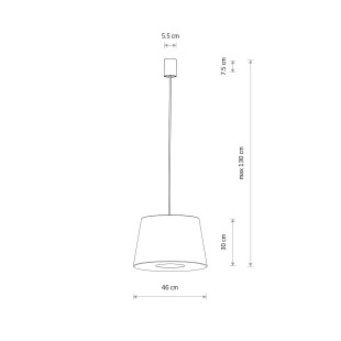 Lampa wisząca ze stożkowym abażurem Tutoia 46cm beż / jedwabny szary Nowodvorski