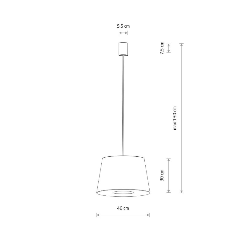 Lampa wisząca ze stożkowym abażurem Tutoia 46cm beż / jedwabny szary Nowodvorski