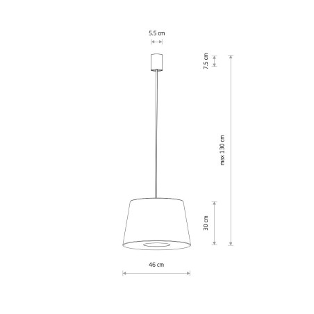 Lampa wisząca ze stożkowym abażurem Tutoia 46cm beż / jedwabny szary Nowodvorski