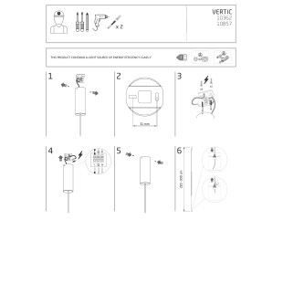 Lampa wisząca minimalistyczna Vertic LED 4000K 5,5cm czarna Nowodvorski