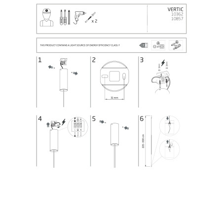 Lampa wisząca minimalistyczna Vertic LED 4000K 5,5cm czarna Nowodvorski