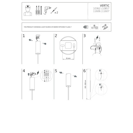 Lampa wisząca minimalistyczna Vertic LED 4000K 5,5cm biała Nowodvorski