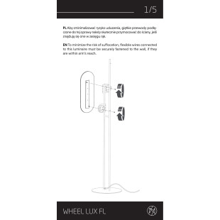 Lampa podłogowa dekoracyjna Wheel Lux 163cm czarno-złota Nowodvorski