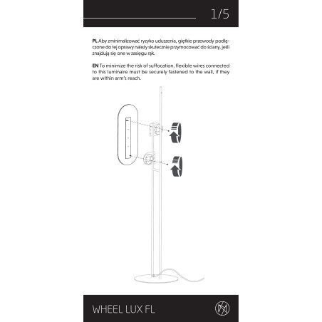 Lampa podłogowa dekoracyjna Wheel Lux 163cm czarno-złota Nowodvorski