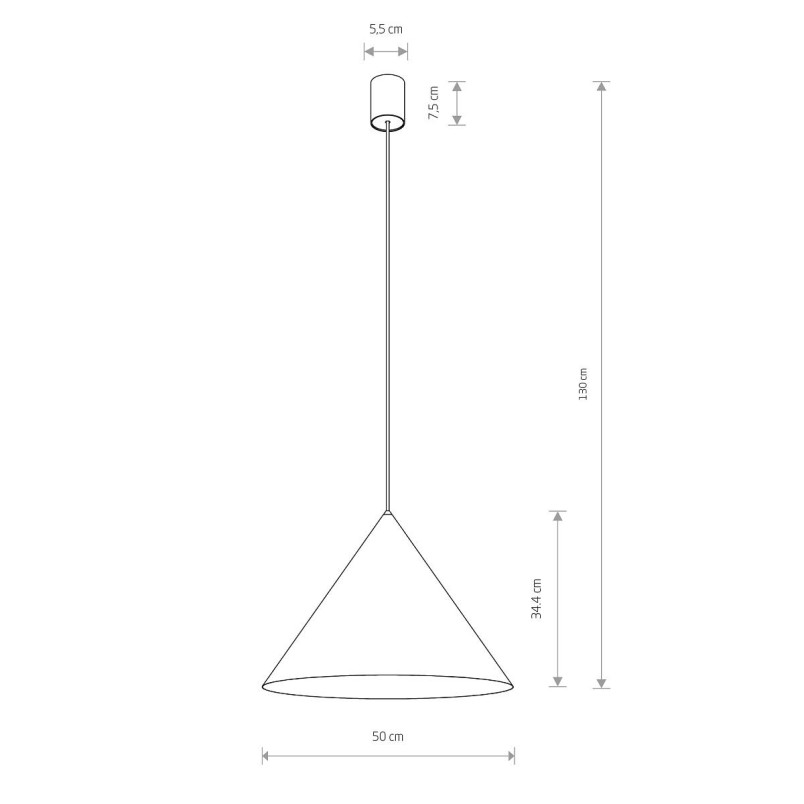 Lampa wisząca stożek Zenith 50cm szara Nowodvorski
