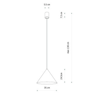 Lampa wisząca stożek Zenith 35cm szara Nowodvorski