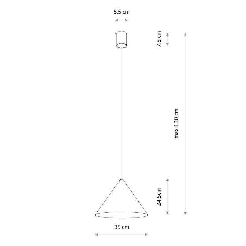 Lampa wisząca stożek Zenith 35cm szara Nowodvorski