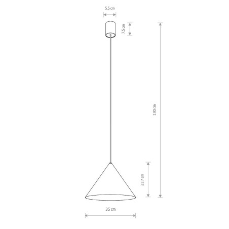 Lampa wisząca stożek Zenith 35cm szary błękit Nowodvorski