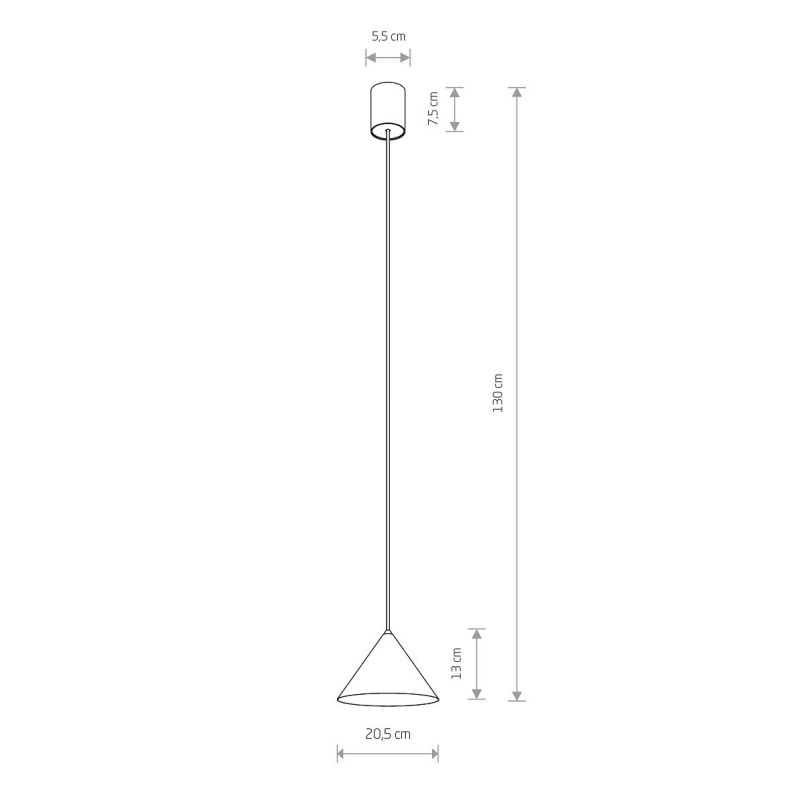 Lampa wisząca stożek Zenith 20,5cm szara Nowodvorski