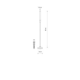Słupek ogrodowy minimalistyczny Zola 80cm LED 3000K czarna Nowodvorski