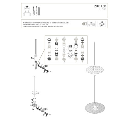 Lampa ogrodowa stojąca nowoczesna Zuri 100cm P54 LED 3000K czarna Nowodvorski