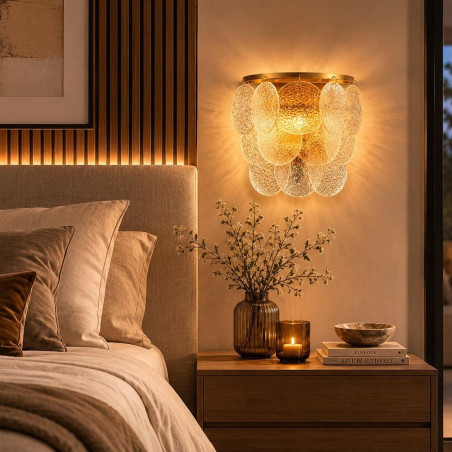 Lampa ścienna FIORE 30 cm - kinkiet złoty, kryształowy Step Into Design