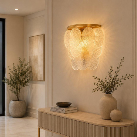 Lampa ścienna FIORE 30 cm - kinkiet złoty, kryształowy Step Into Design