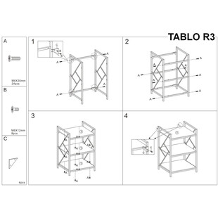 Regał Industrialny Signal Tablo R3 60cm - Ciemny Brąz