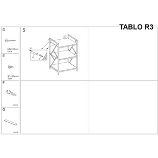 Regał Industrialny Signal Tablo R3 60cm - Ciemny Brąz