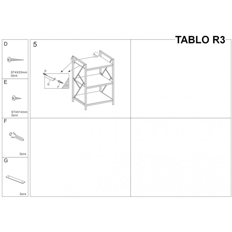Regał Industrialny Signal Tablo R3 60cm - Ciemny Brąz