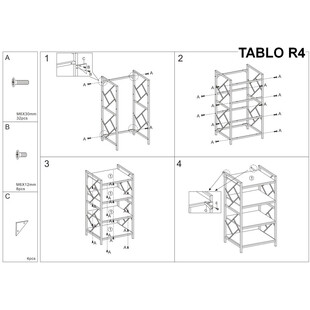 Regał Industrialny Tablo R4 60cm | Signal - Stylowe Meble