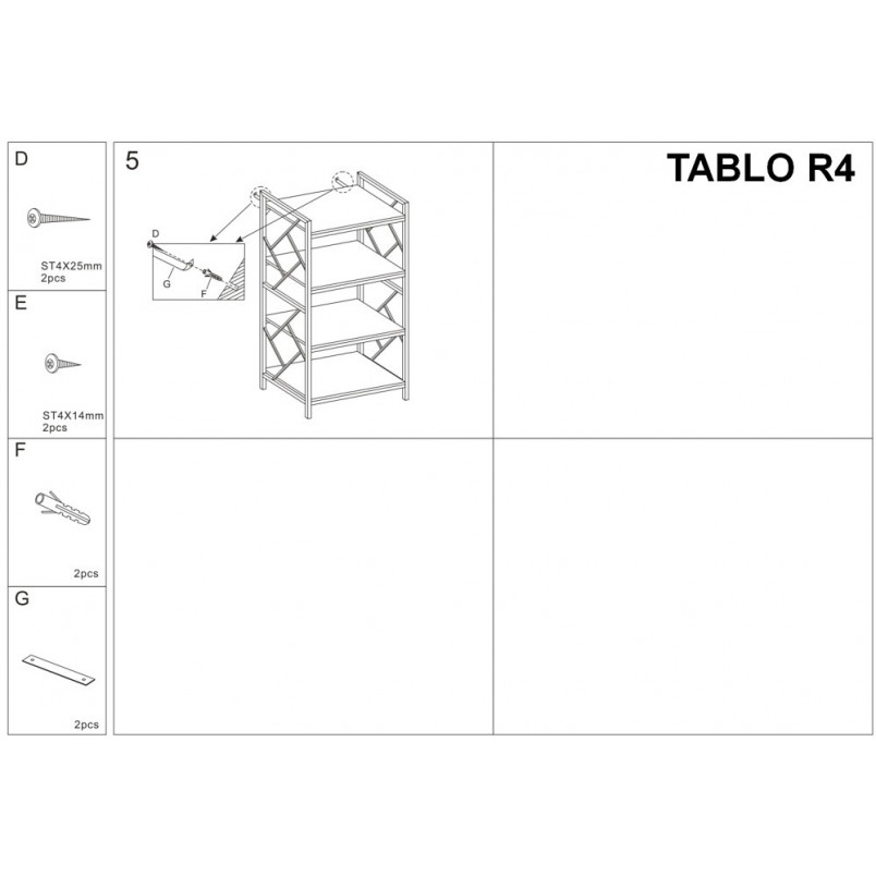 Regał Industrialny Tablo R4 60cm | Signal - Stylowe Meble