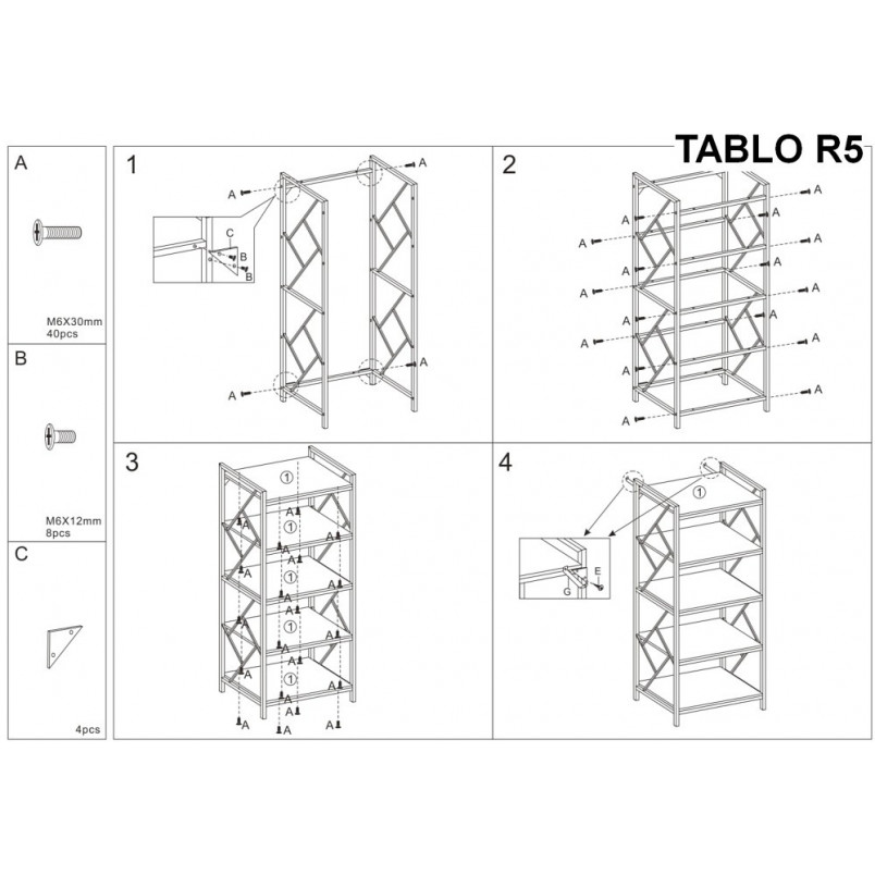 Regał industrialny Tablo R5 60cm Signal - Styl i funkcjonalność