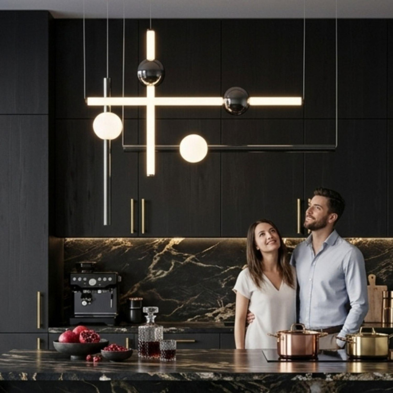 Lampa wisząca O-LINE L-4 LED mosiądz 110 cm Step Into Design