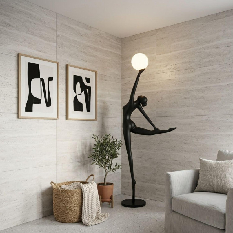 Lampa podłogowa WOMAN BALLERINA czarna 210 cm Step Into Design