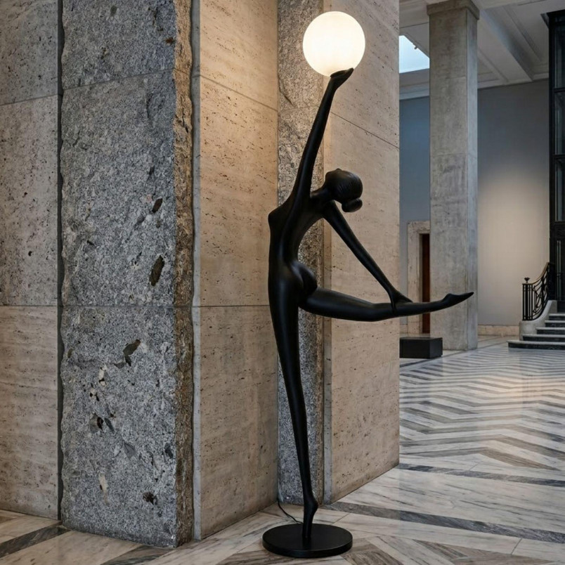 Lampa podłogowa WOMAN BALLERINA czarna 210 cm Step Into Design