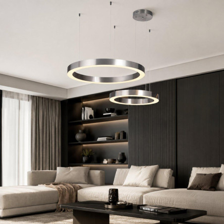 Lampa wisząca CIRCLE 40+60 LED nikiel na 1 podsufitce Step Into Design