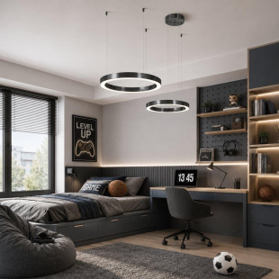 Lampa wisząca CIRCLE 40+60 LED tytanowa 1 podsufitce Step Into Design