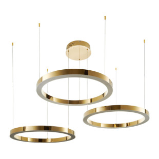 Lampa wisząca CIRCLE 60+80+100 LED złoty połysk na 1 podsufitce Step Into Design
