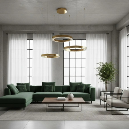 Lampa wisząca CIRCLE 60+80+100 LED złoty połysk na 1 podsufitce Step Into Design
