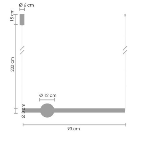 Lampa wisząca O-LINE LED 63 cm czarna Step Into Design