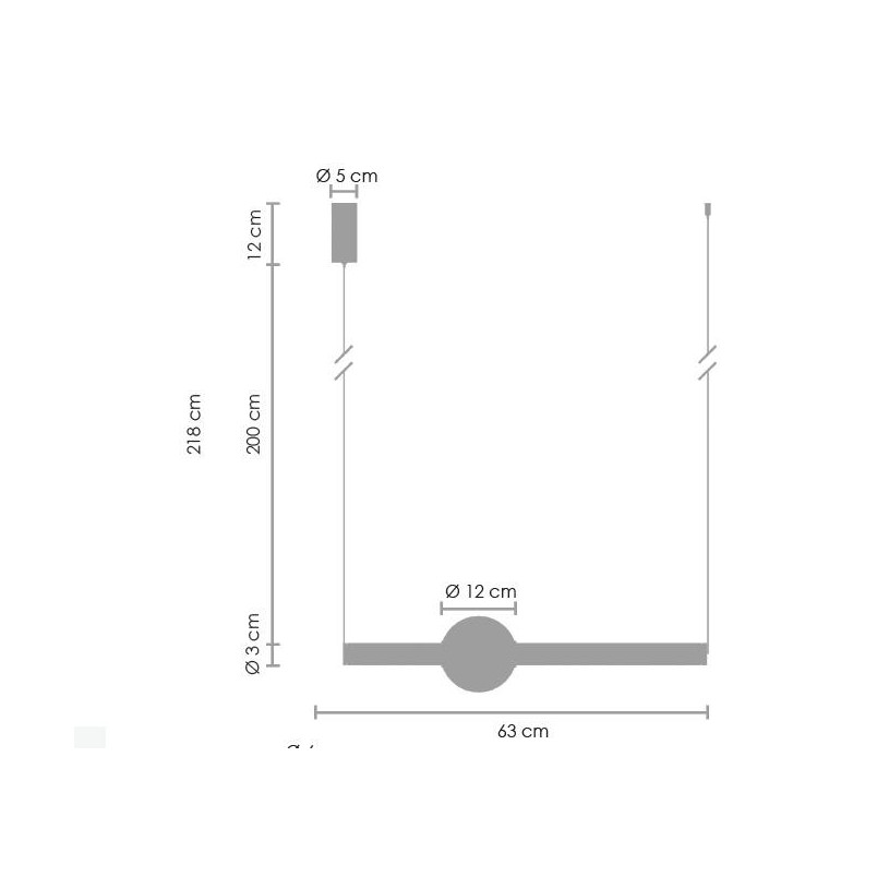 Lampa wisząca O-LINE LED 63 cm czarna Step Into Design
