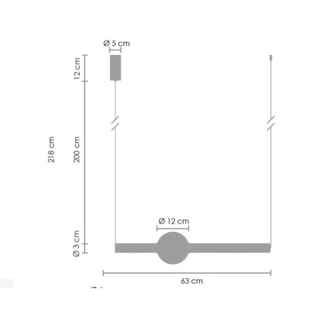 Lampa wisząca O-LINE LED 63 cm czarna Step Into Design