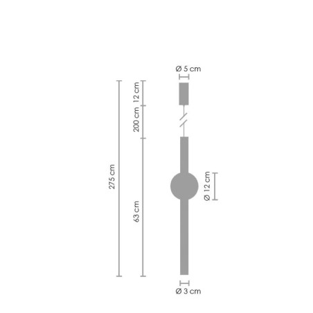 Lampa wisząca O-LINE LED 63 cm czarna Step Into Design