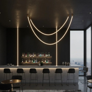 Lampa wisząca SNAKE LED wąż ledowy złota 400 cm Step Into Design
