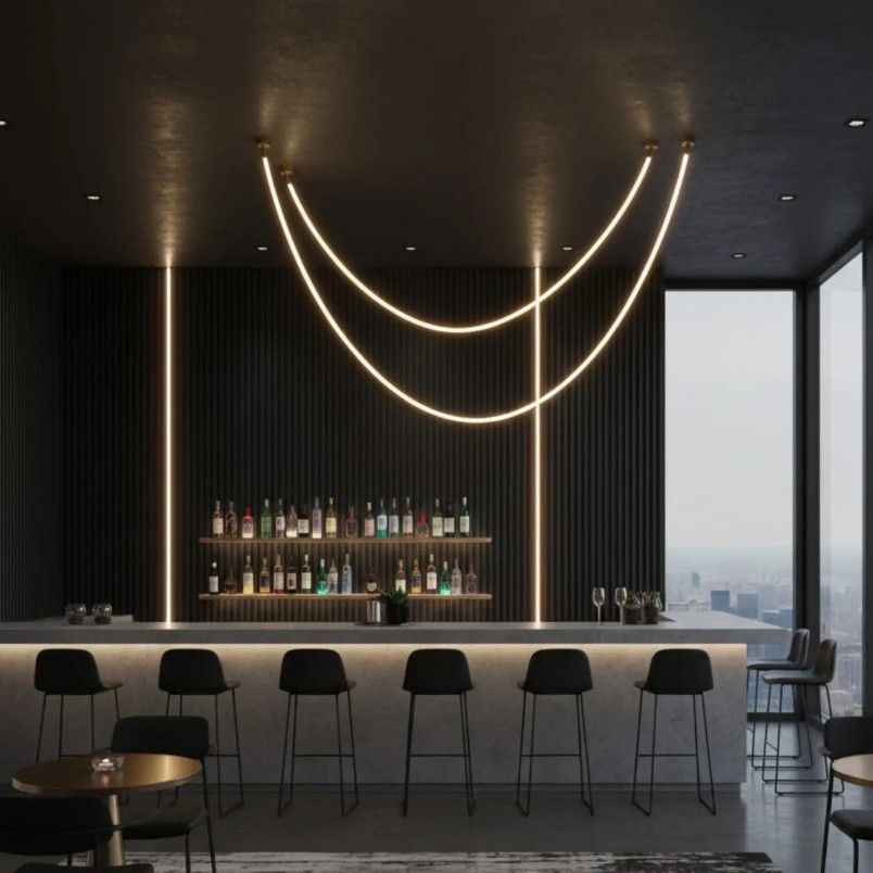Lampa wisząca SNAKE LED wąż ledowy złota 400 cm Step Into Design