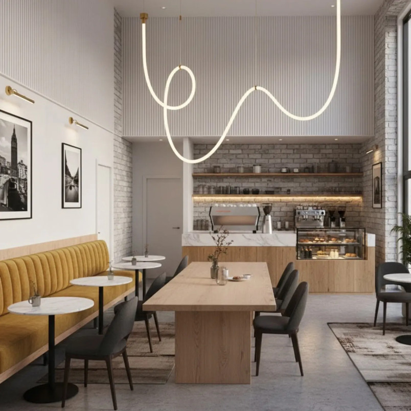 Lampa wisząca SNAKE LED wąż ledowy złota 400 cm Step Into Design
