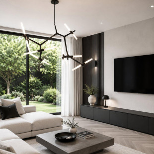 Lampa sufitowa designerska Sticks XIV 120-180cm czarna Step Into Design