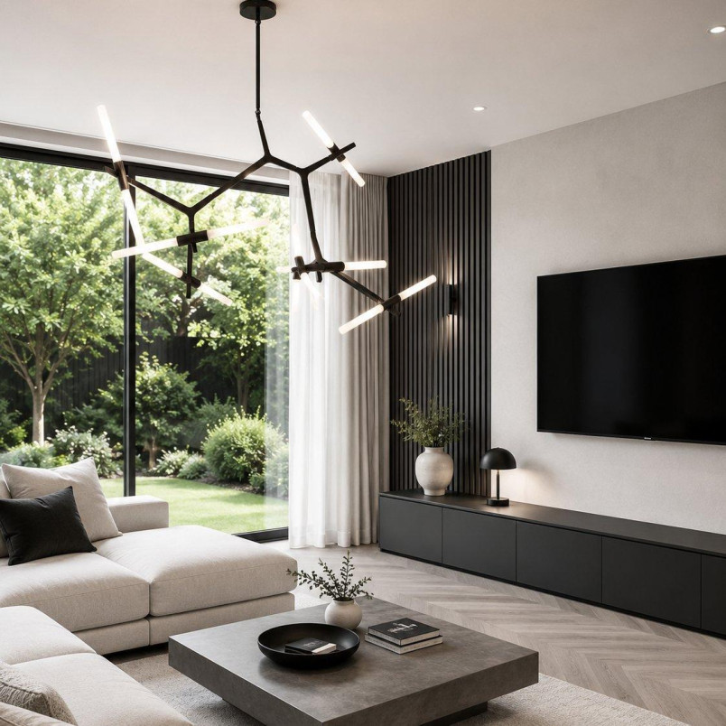 Lampa sufitowa designerska Sticks XIV 120-180cm czarna Step Into Design