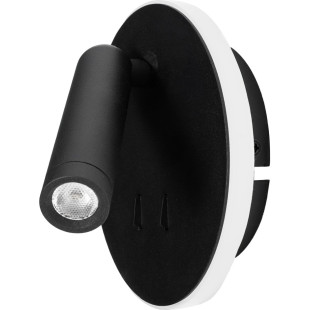 Kinkiet okrągły z reflektorkiem i włącznikami Lux LED czarny MaxLight