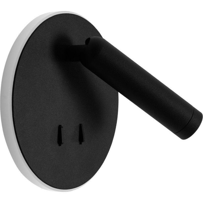 Kinkiet okrągły z reflektorkiem i włącznikami Lux LED czarny MaxLight