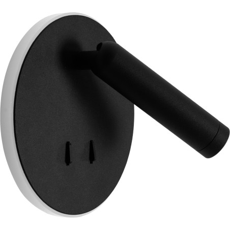 Kinkiet okrągły z reflektorkiem i włącznikami Lux LED czarny MaxLight
