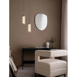Lampa wisząca szklana w stylu retro Nezzo LED 3000K 10,5cm H32cm antyczny mosiądz