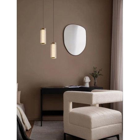 Lampa wisząca szklana w stylu retro Nezzo LED 3000K 10,5cm H32cm antyczny mosiądz