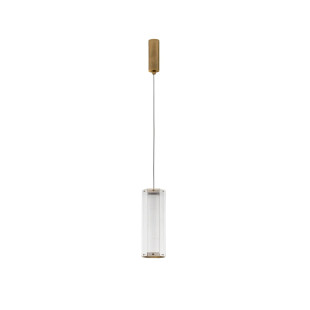 Lampa wisząca szklana w stylu retro Nezzo LED 3000K 10,5cm H32cm antyczny mosiądz