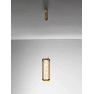 Lampa wisząca szklana w stylu retro Nezzo LED 3000K 10,5cm H32cm antyczny mosiądz