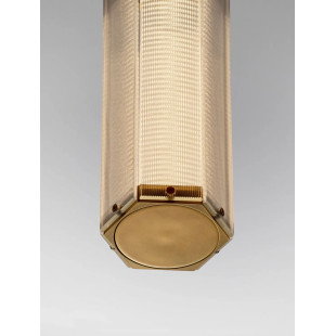 Lampa wisząca szklana w stylu retro Nezzo LED 3000K 10,5cm H32cm antyczny mosiądz