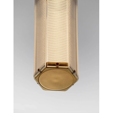 Lampa wisząca szklana w stylu retro Nezzo LED 3000K 10,5cm H32cm antyczny mosiądz