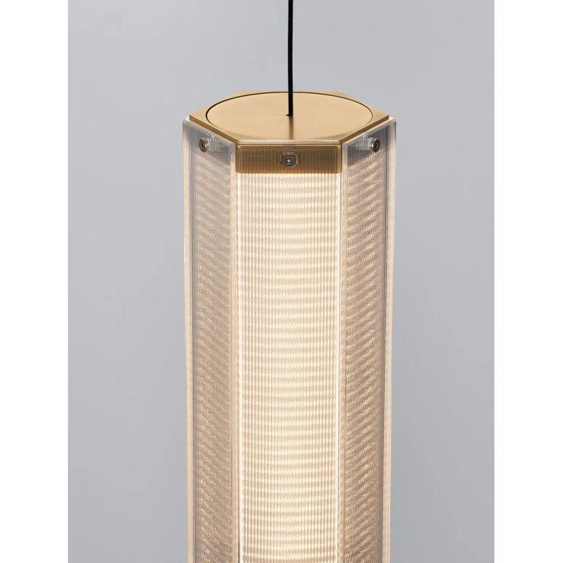 Lampa wisząca szklana w stylu retro Nezzo LED 3000K 10,5cm H32cm antyczny mosiądz
